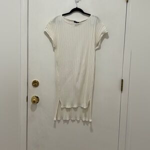Eileen Fisher white Ribbed Dress/Tunic. Size L